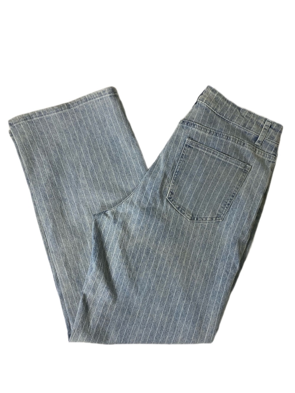 Missguided Light Blue Pinstripe Jeans Straight Leg Jeans Relaxed Denim 30 - Picture 10 of 13